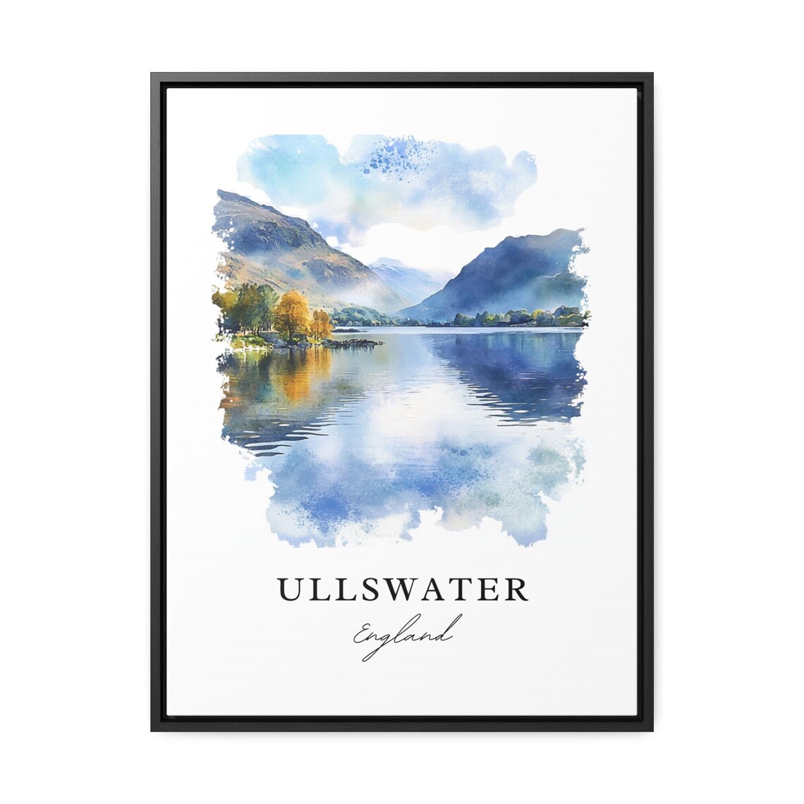 Ullswater England Lake District Fells Watercolor Reflection Poster