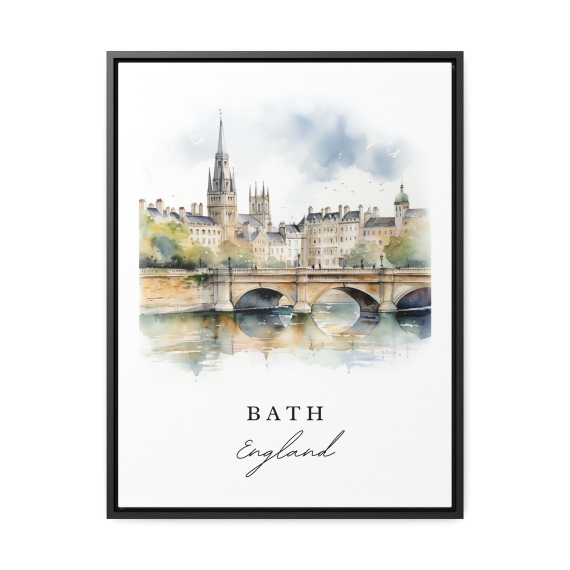Bath England Travel Poster, Custom Text Art Print - Image 2