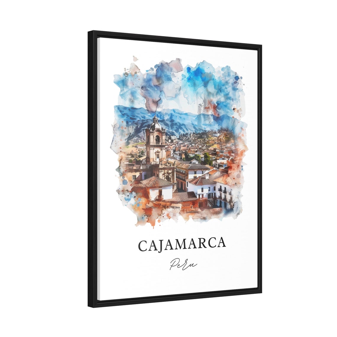 Cajamarca Peru Watercolor Travel Poster - Image 2