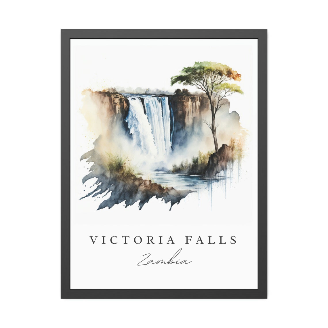 Victoria Falls Zambia Personalized Travel Poster - Image 2