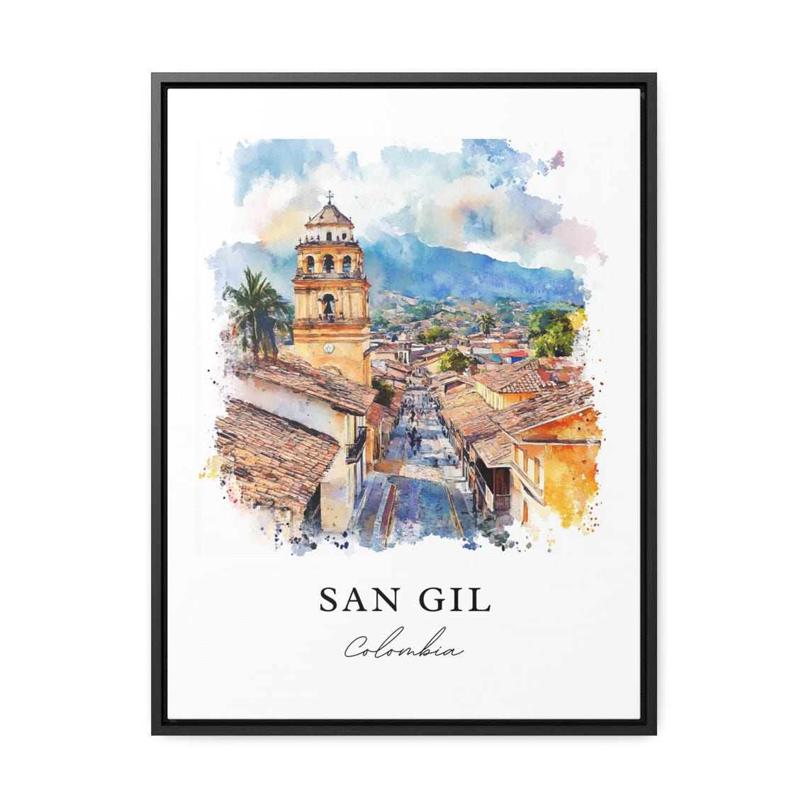 San Gil Colombia Wall Art Print Watercolor Gift Travel Poster Housewarming - Image 2