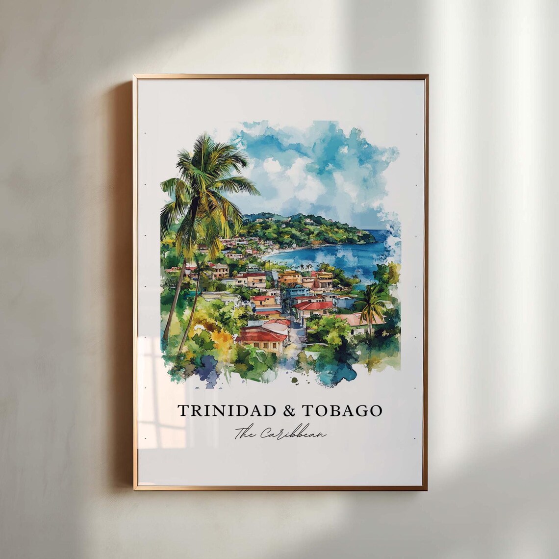 Trinidad And Tobago Watercolor Travel Poster Art