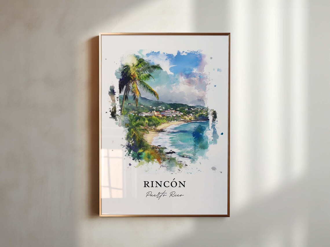 Rincon Puerto Rico Watercolor Travel Poster - Image 4