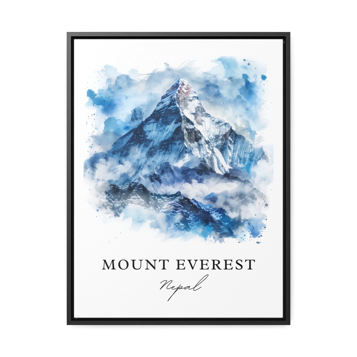 Mount Everest Nepal Snow Peak Watercolor Mountain Travel Poster - Image 3