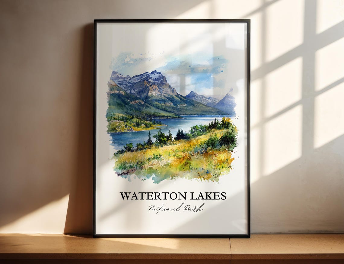 Waterton Lakes National Park Alberta Mountain Scenery Poster