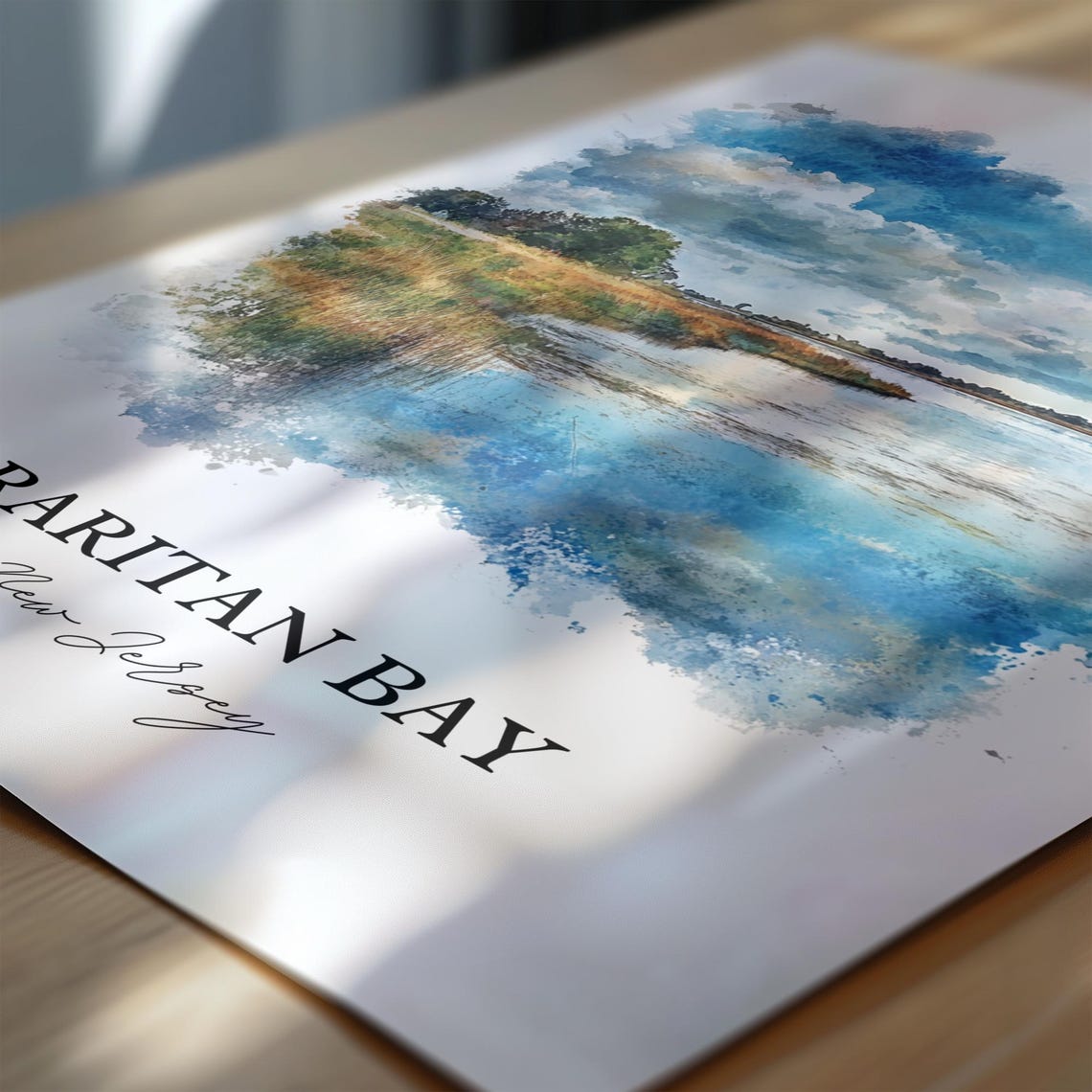 Raritan Bay New Jersey Marsh Waterfront Watercolor Coast Poster - Image 6