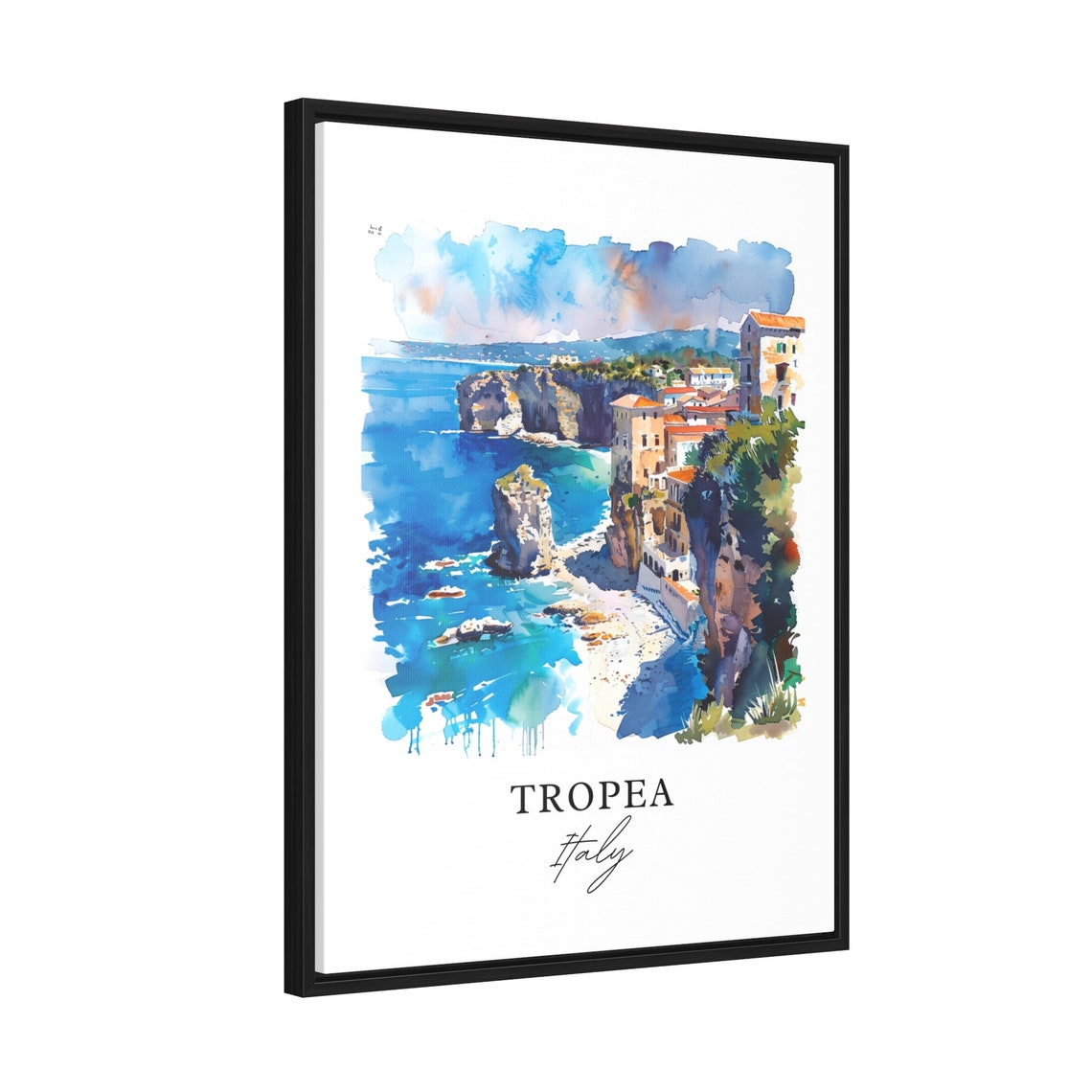 Tropea Italy Watercolor Travel Poster, Calabria - Image 2