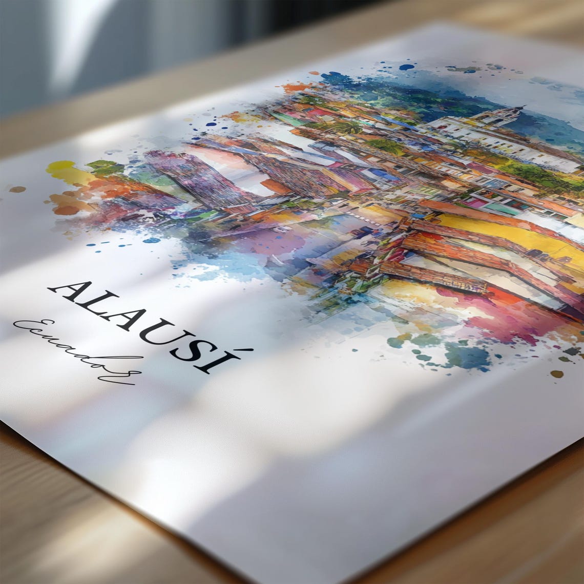 Alaus Ecuador Wall Art Print Watercolor Gift Travel Poster Housewarming - Image 6