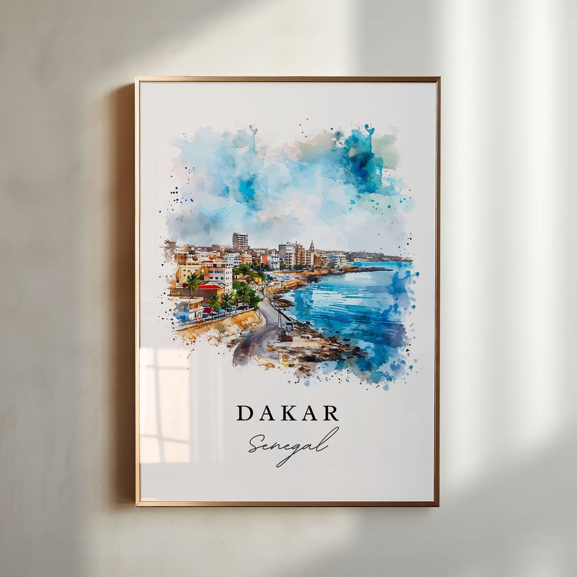 Dakar Senegal Wall Art Print Wedding Gift Birthday Present Custom Text Perfect