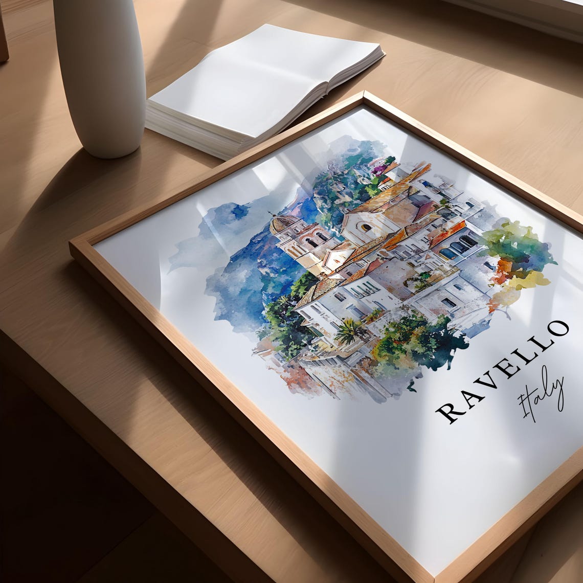 Ravello Italy Watercolor Travel Poster, Amalfi Coast - Image 5