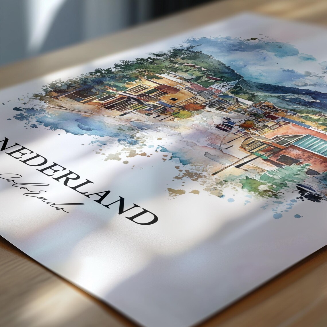 Nederland Colorado Pine Mountain Town Watercolor Travel Gift Poster - Image 6