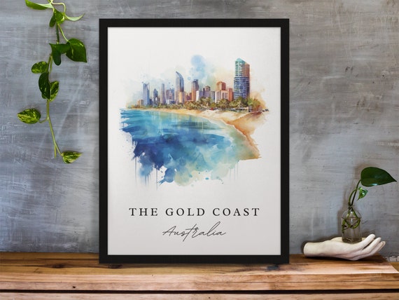 Gold Coast Traditional Travel Poster, Australia