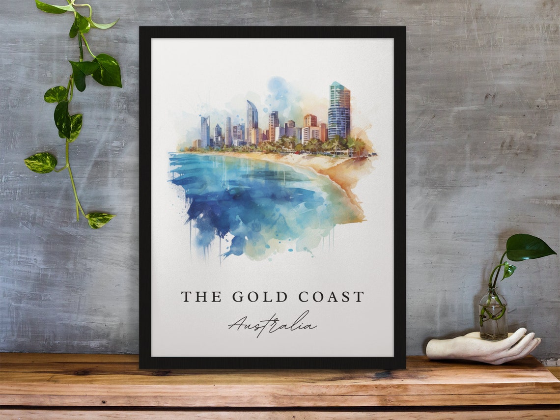 Gold Coast Traditional Travel Poster, Australia