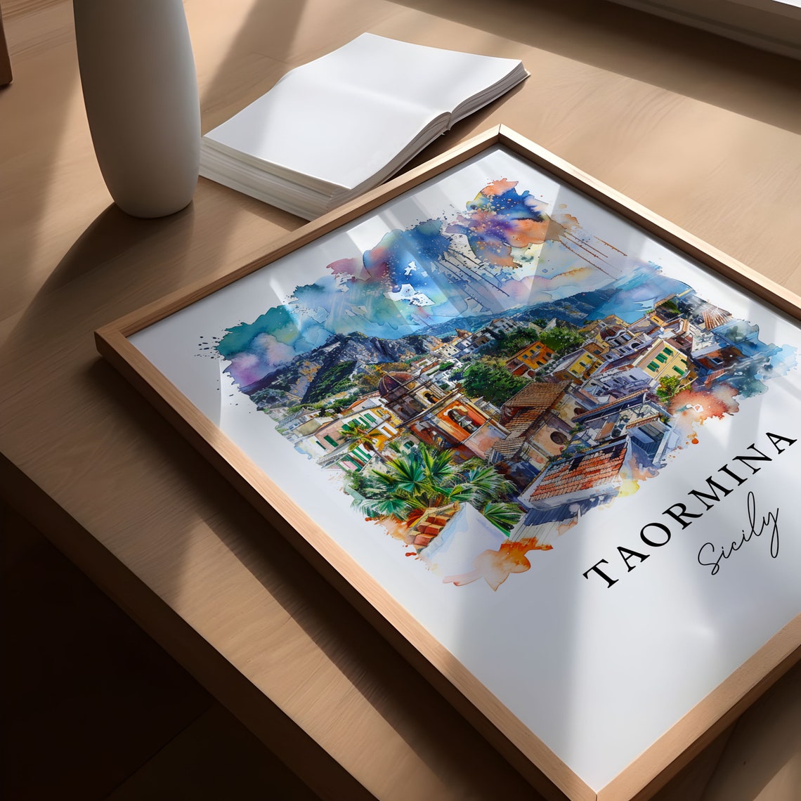 Taormina Italy Travel Poster, Sicily Wall Gift - Image 4