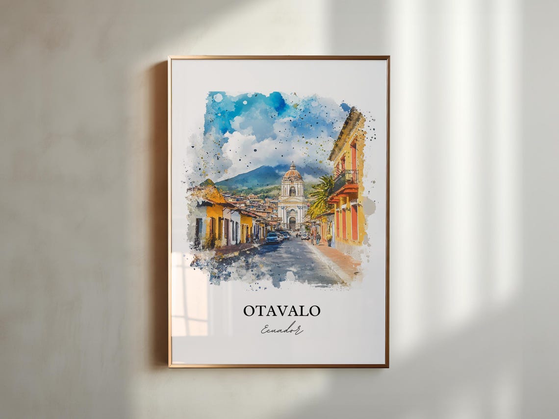 Otavalo Wall Art Ecuador Print Watercolor Gift Travel Poster Housewarming - Image 3