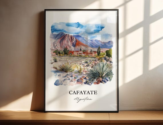Cafayate Wall Art Print Argentina Watercolor Gift Travel Poster Housewarming