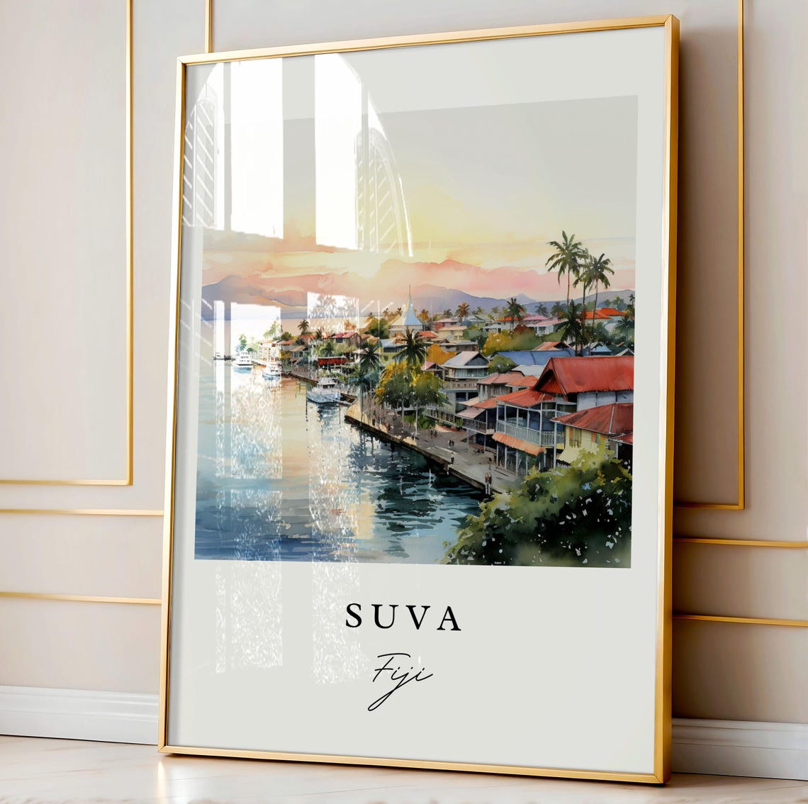 Suva Fiji Personalized Travel Poster, Custom Text - Image 4