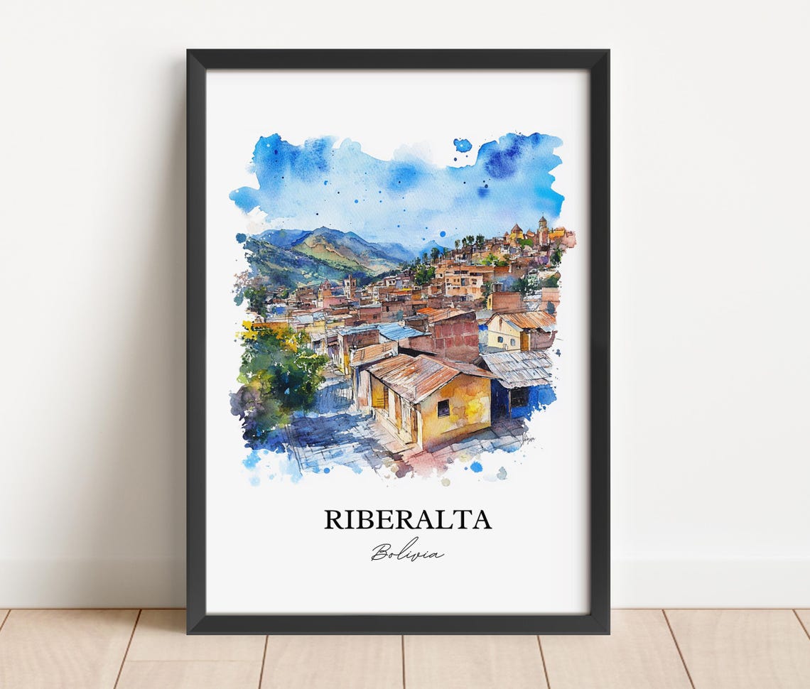 Riberalta Wall Art Beni Dept Print Bolivia Watercolor Gift Travel Poster Housewarming - Image 5