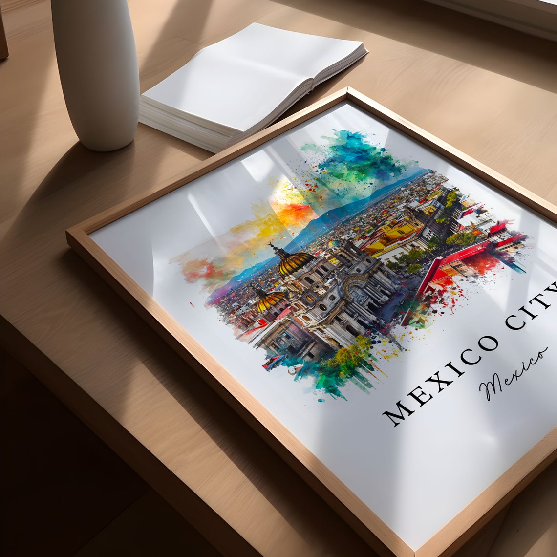 Mexico City Wall Art Print Cdmx Wedding Gift Birthday Present Custom Text Perfect - Image 5