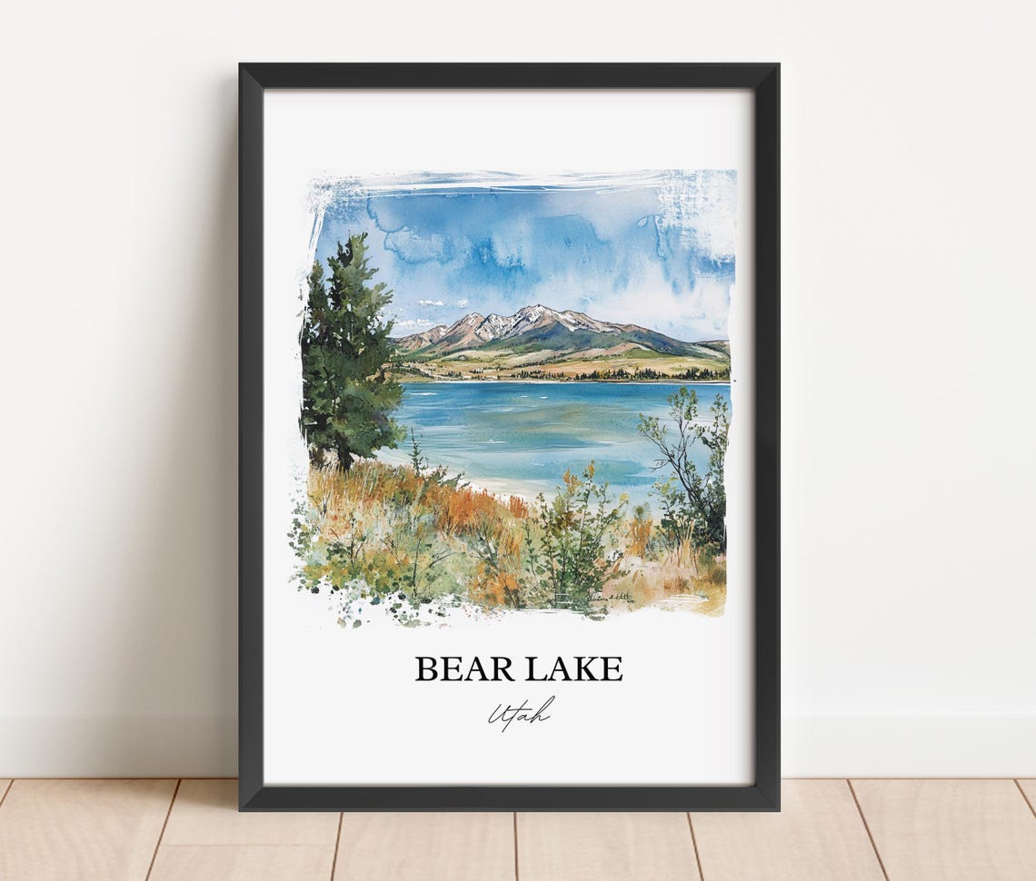 Bear Lake Utah Watercolor Travel Poster, Wall Art Print - Image 2