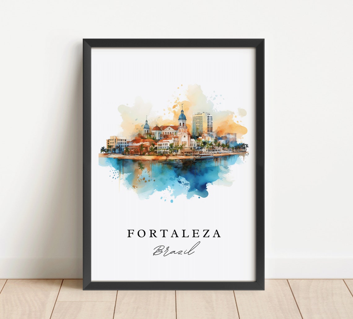Fortaleza Brazil Travel Poster, Custom Text Art - Image 4