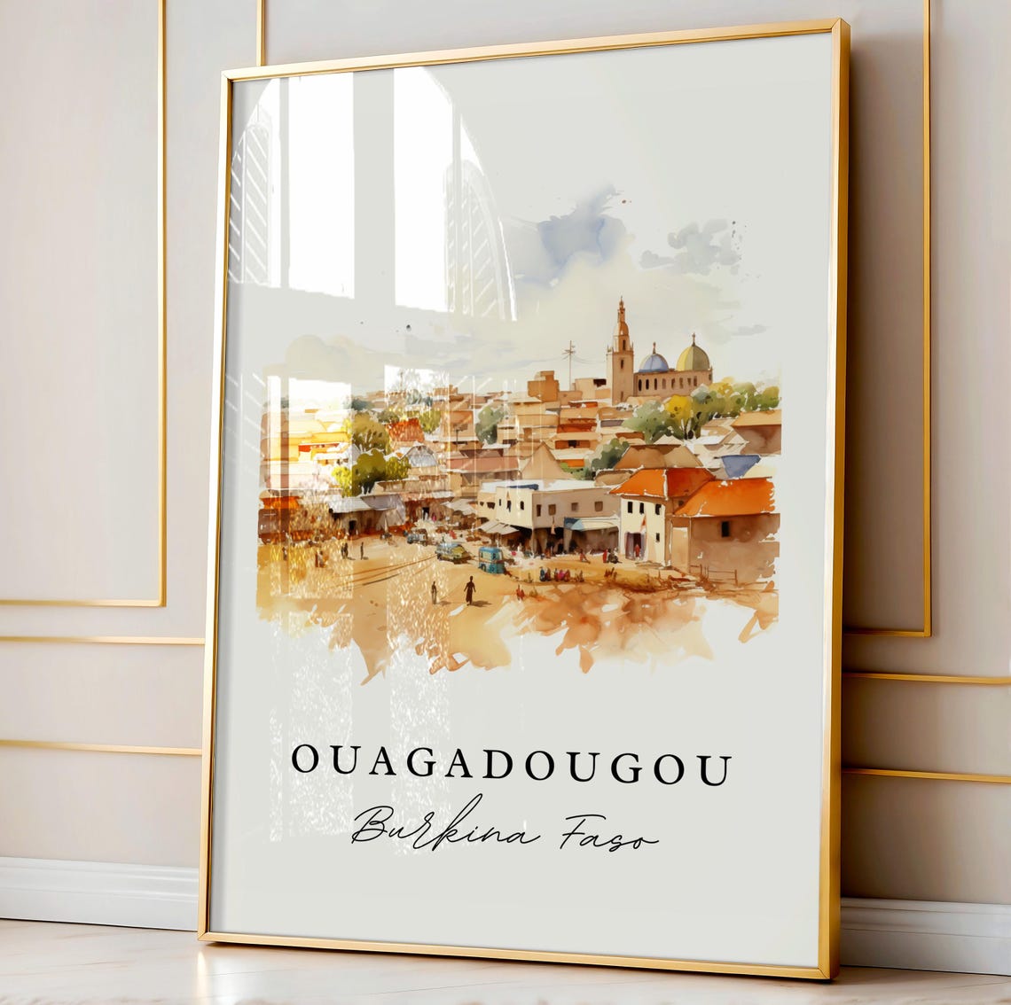 Ouagadougou Burkina Faso Art Print, Custom Text - Image 3