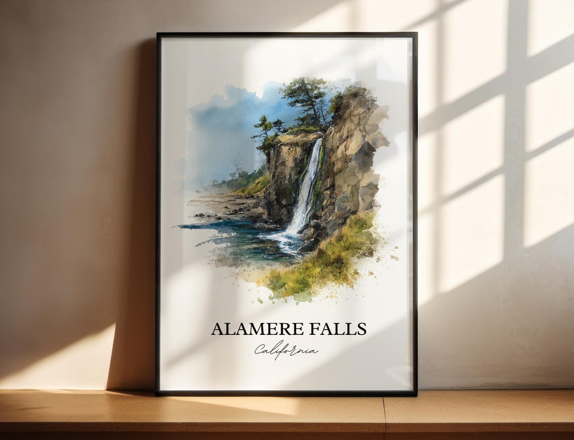 Alamere Falls California Point Reyes Seashore Waterfall Travel Poster