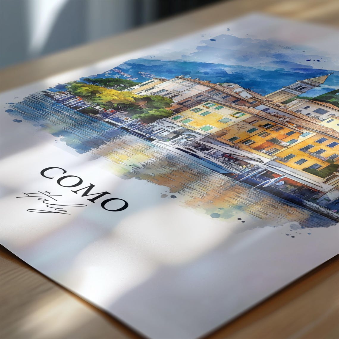 Como Italy Watercolor Lake Travel Poster - Image 6