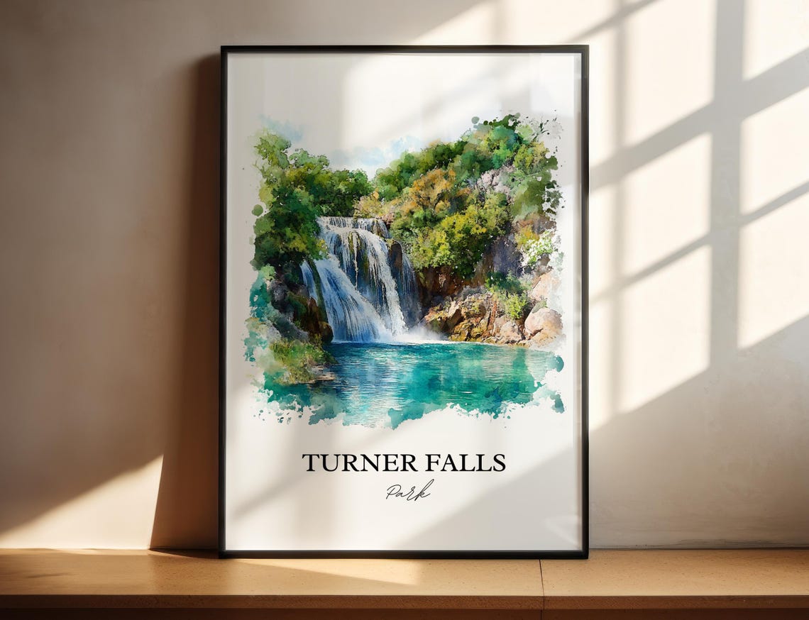 Turner Falls Park Oklahoma Stunning Cascading Waterfall Art Poster