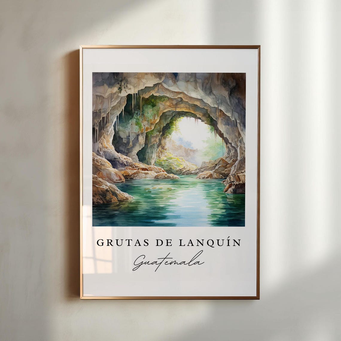 Grutas De Lanqun Art Guatemala Grutas De Lanqun Poster Guatemala Wedding Gift Birthday Present Personalized Gift