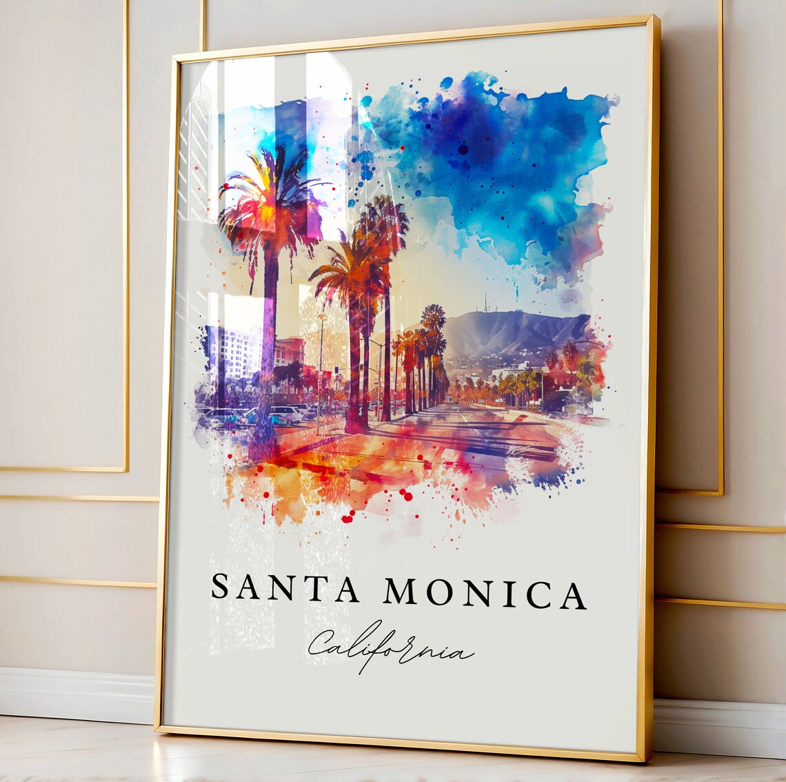 Santa Monica Travel Poster, Los Angeles Gift - Image 4