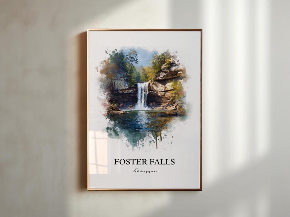 Foster Falls Tennessee Sequatchie Valley Cliff Waterfall Poster - Image 3
