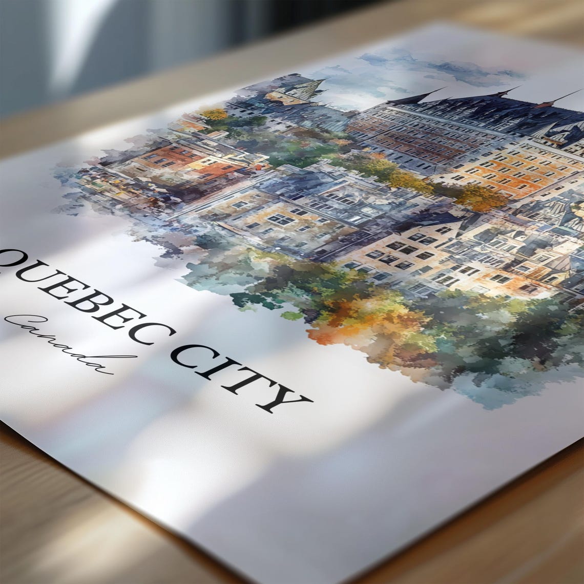 Quebec City Canada Chateau Frontenac Watercolor Landmark Poster - Image 6