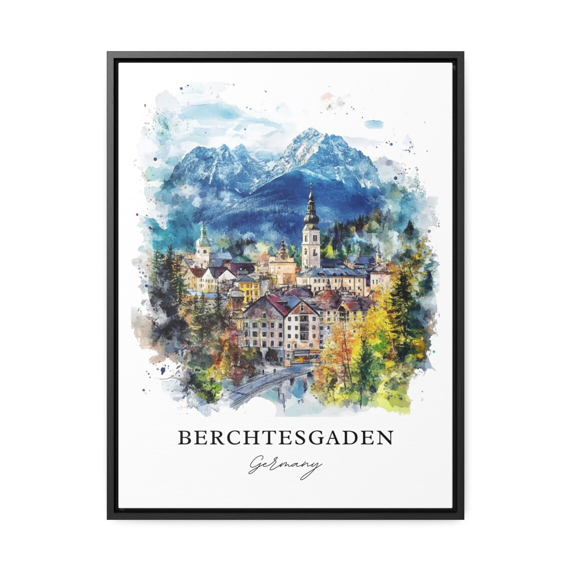 Berchtesgaden Watercolor Art Print, Bavarian Alps - Image 2