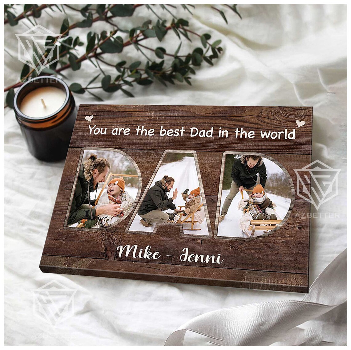 You Are The Best Dad In The World DAD Snow Photo Collage Poster - Image 5