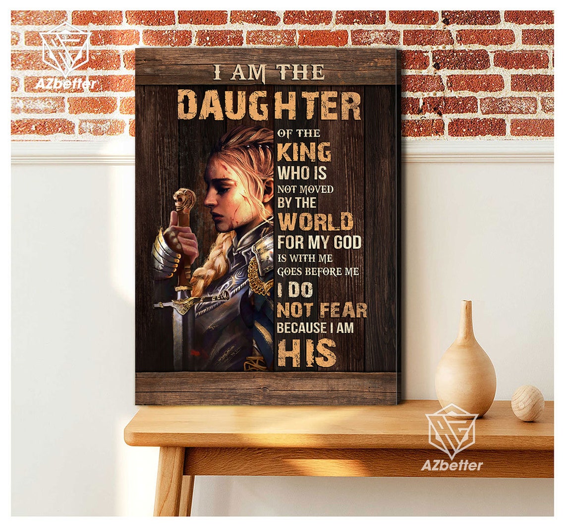 Daughter Of The King Child Of God Lion Jesus Painting God Wall Art Gift For Christian Female Warrior Of God Woman Warrior