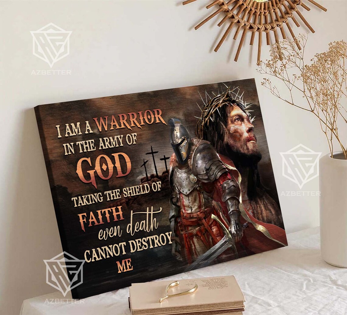 I Am a Warrior in the Army of God Shield of Faith Knight Poster - Image 4