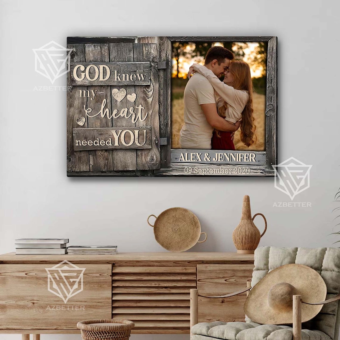 God Knew My Heart Needed You Couples Photo Canvas Scene Poster - Image 5