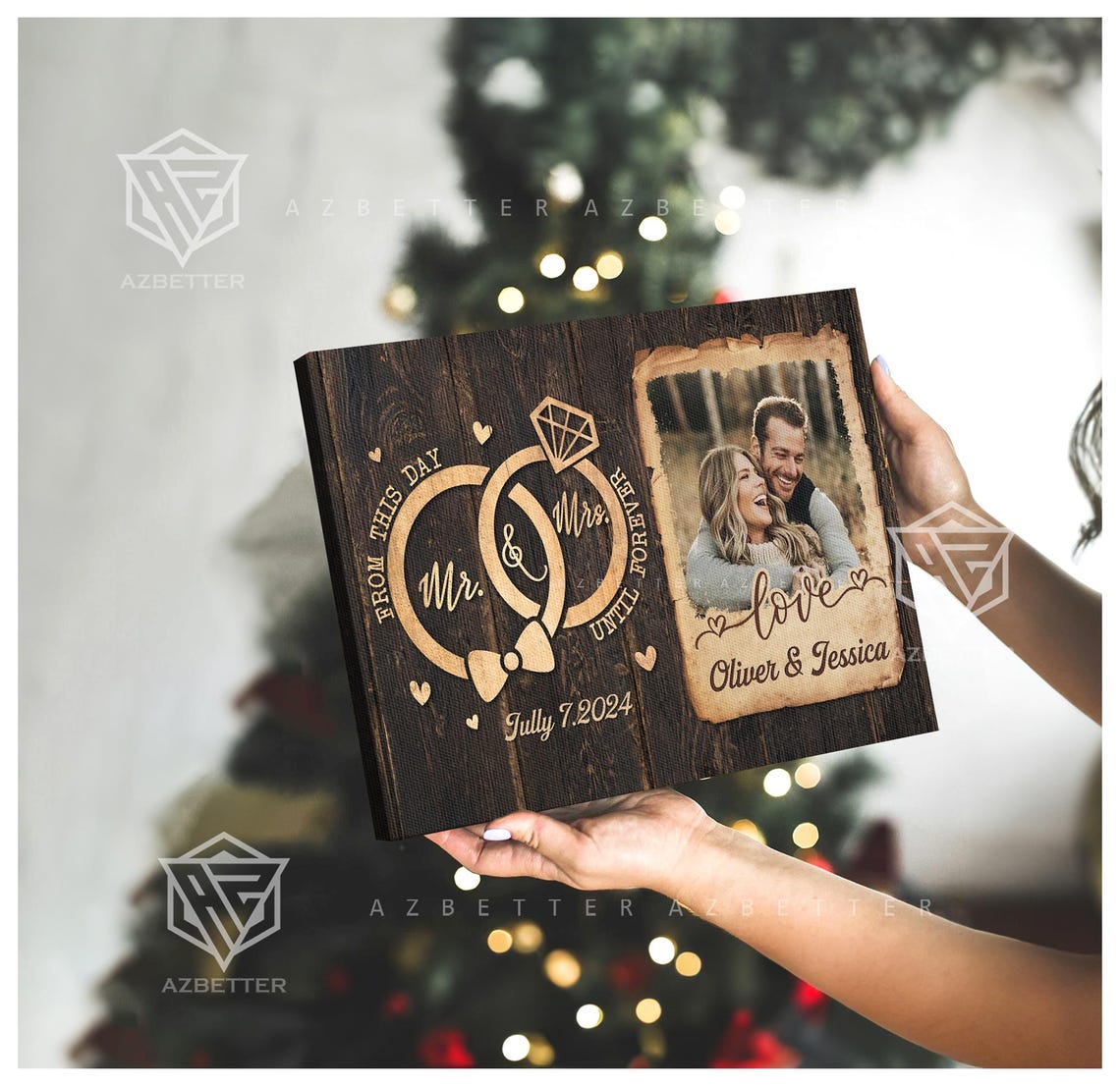 Mr and Mrs From This Day Until Forever Wedding Rings Date Poster - Image 5