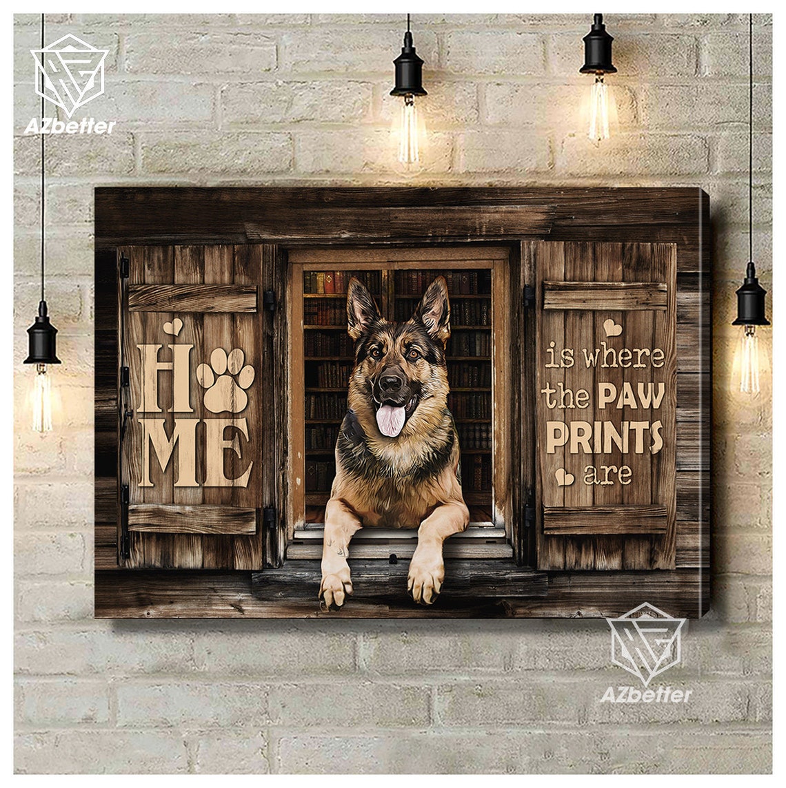 Home Is Where the Paw Prints Are German Shepherd Window Dog Poster - Image 5