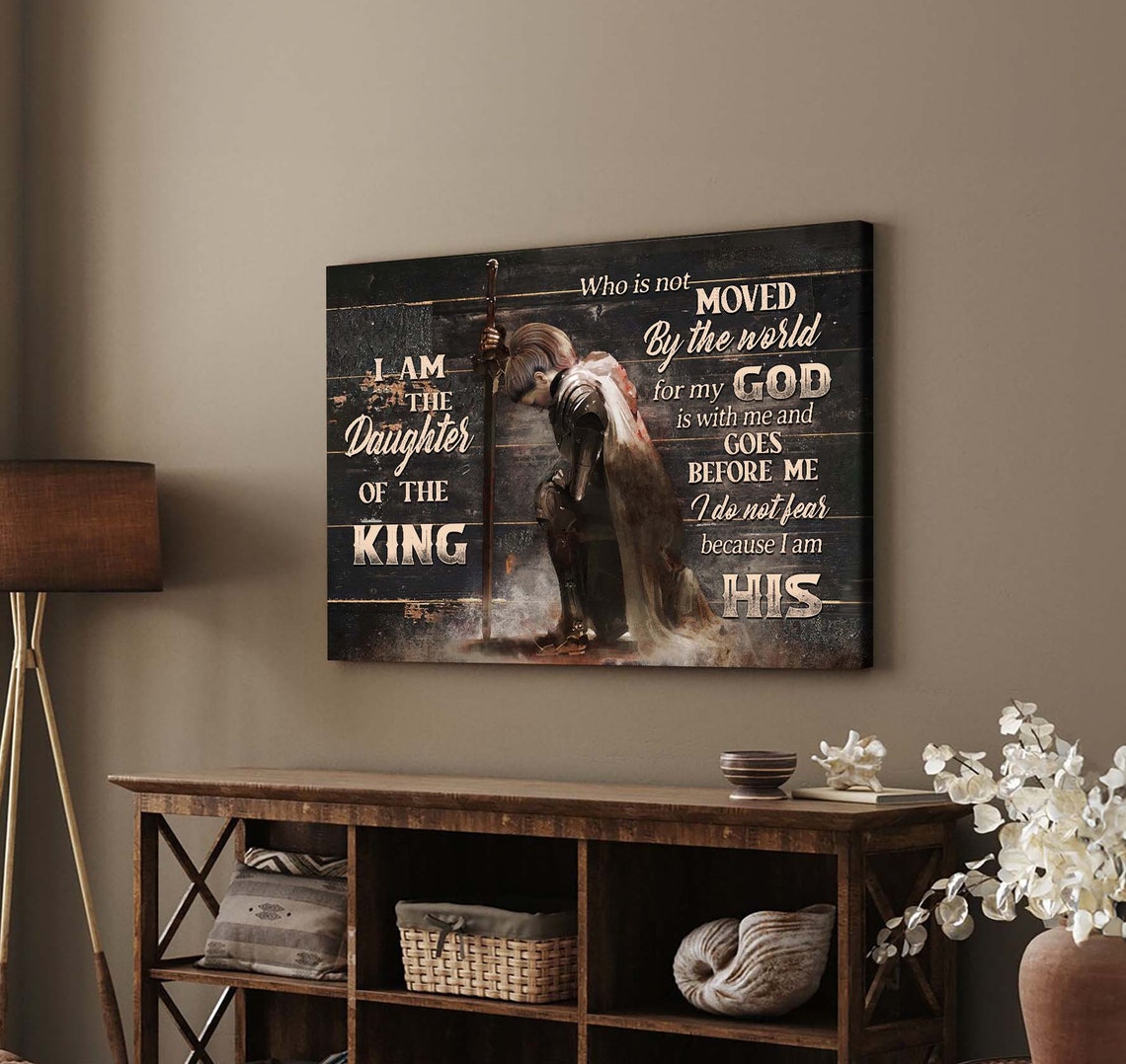 Daughter Of The King Wall Art Child Of God Painting Gift For Christian Female Warrior Of God Inspirational Gift - Image 2