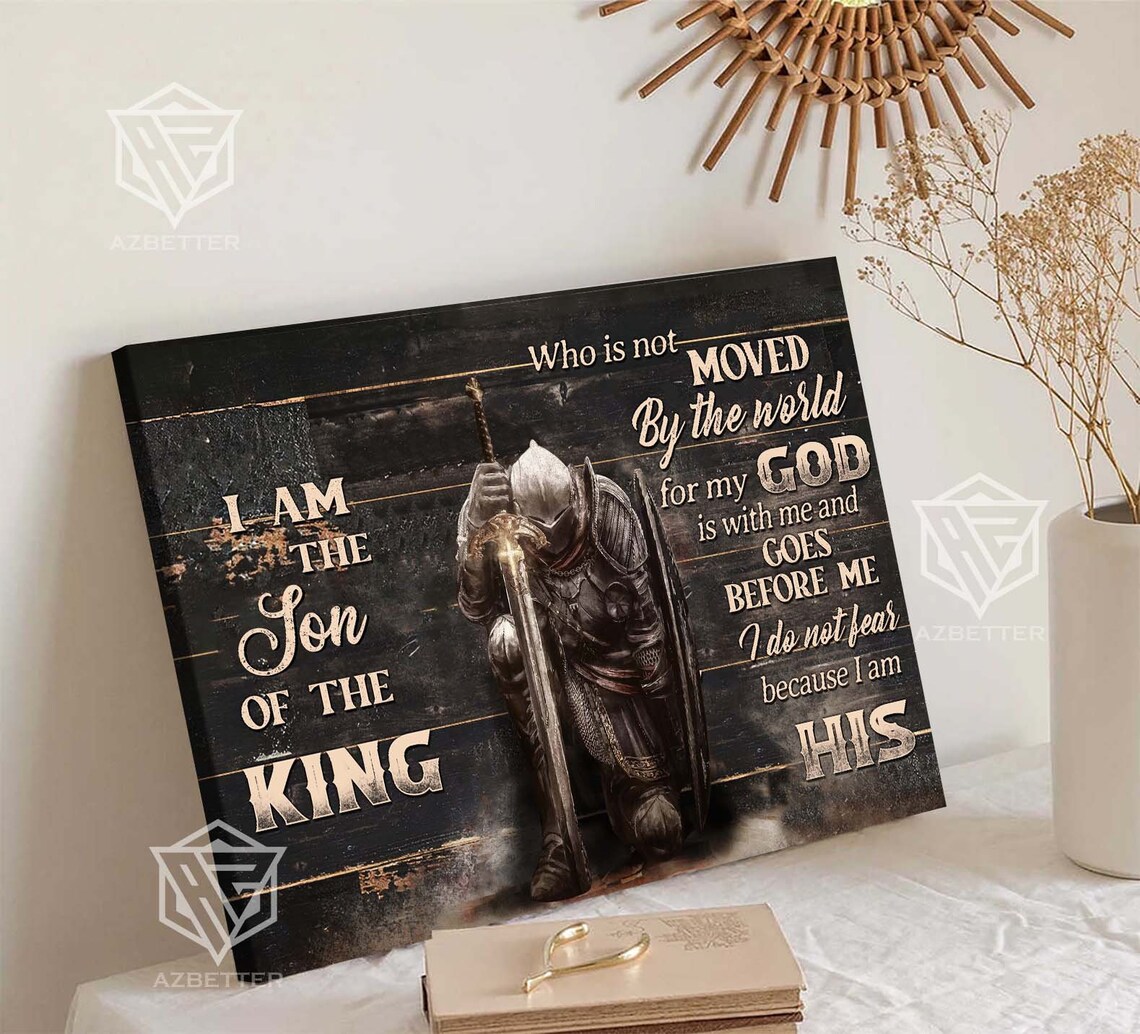 Son Of The King Child Of God Wall Art Jesus Landscape Gift For Christian Warrior Of God Inspirational Gift Birthday Boy Idea - Image 5
