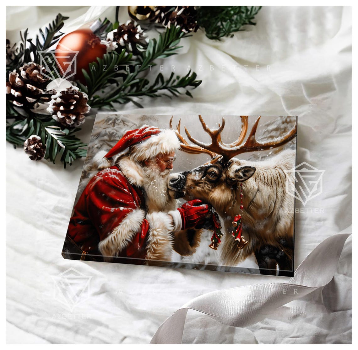 Santa And Reindeer Winter Wonderland Christmas Keepsake Poster - Image 4