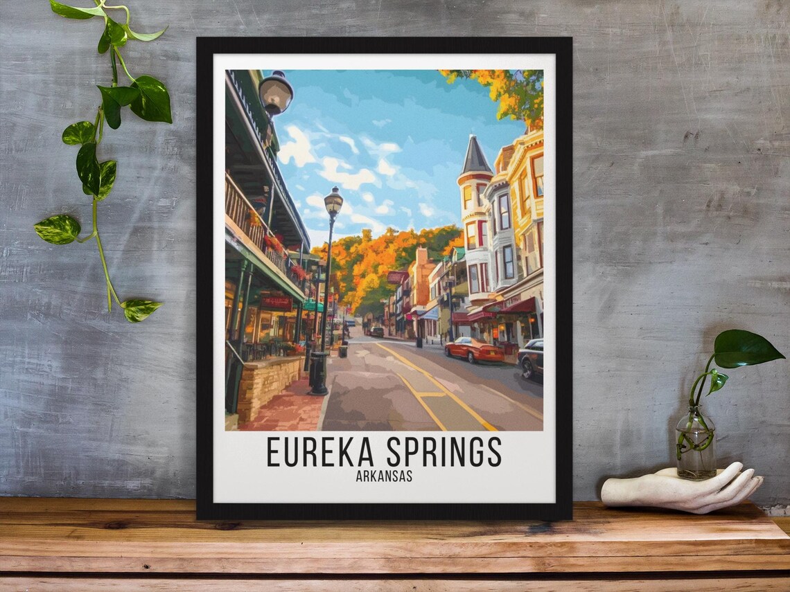 Eureka Springs Arkansas Historic Main Street Fall Colors Travel Poster