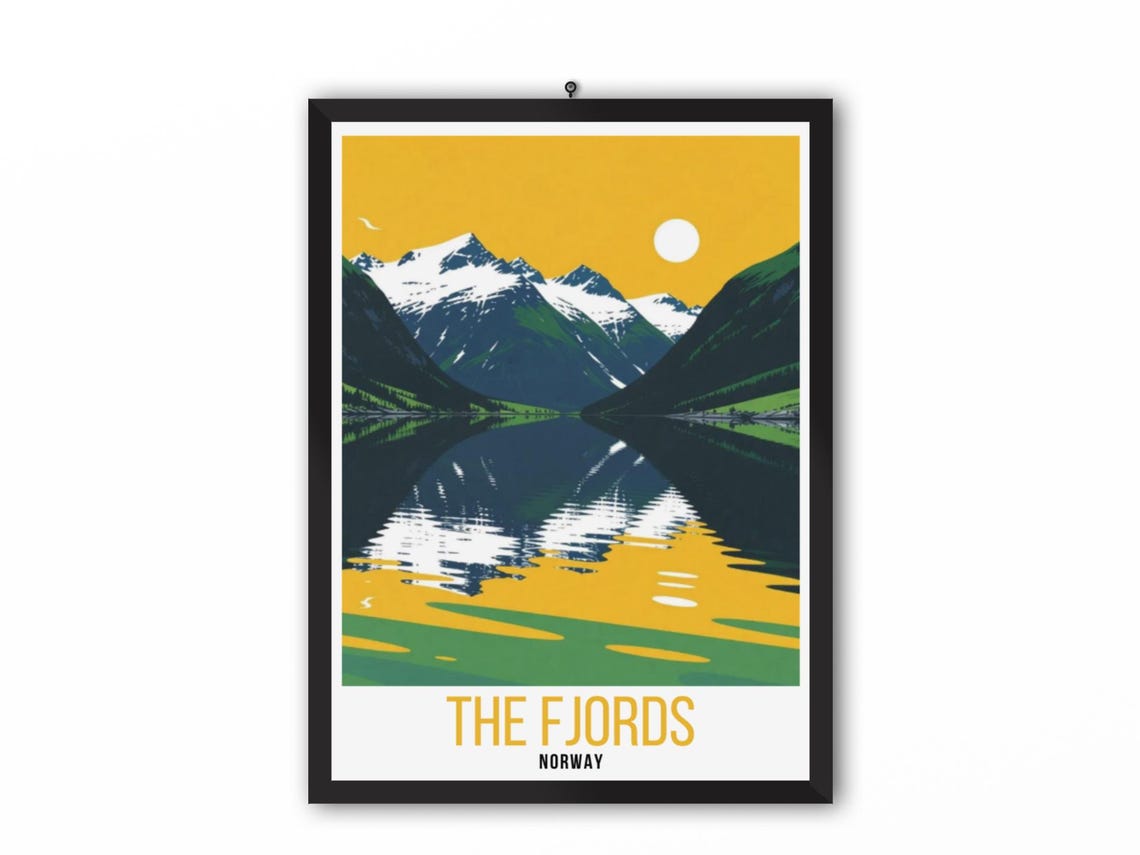 The Fjords Norway Travel Print Scandinavian Nature Poster Fjords Wall Art The Fjords Poster The Fjords Decor Norway Fjords Travel Poster - Image 4