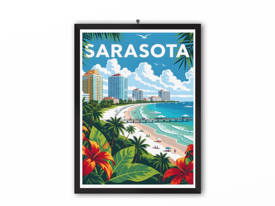 Sarasota Florida Travel Poster, Sarasota Decor - Image 4