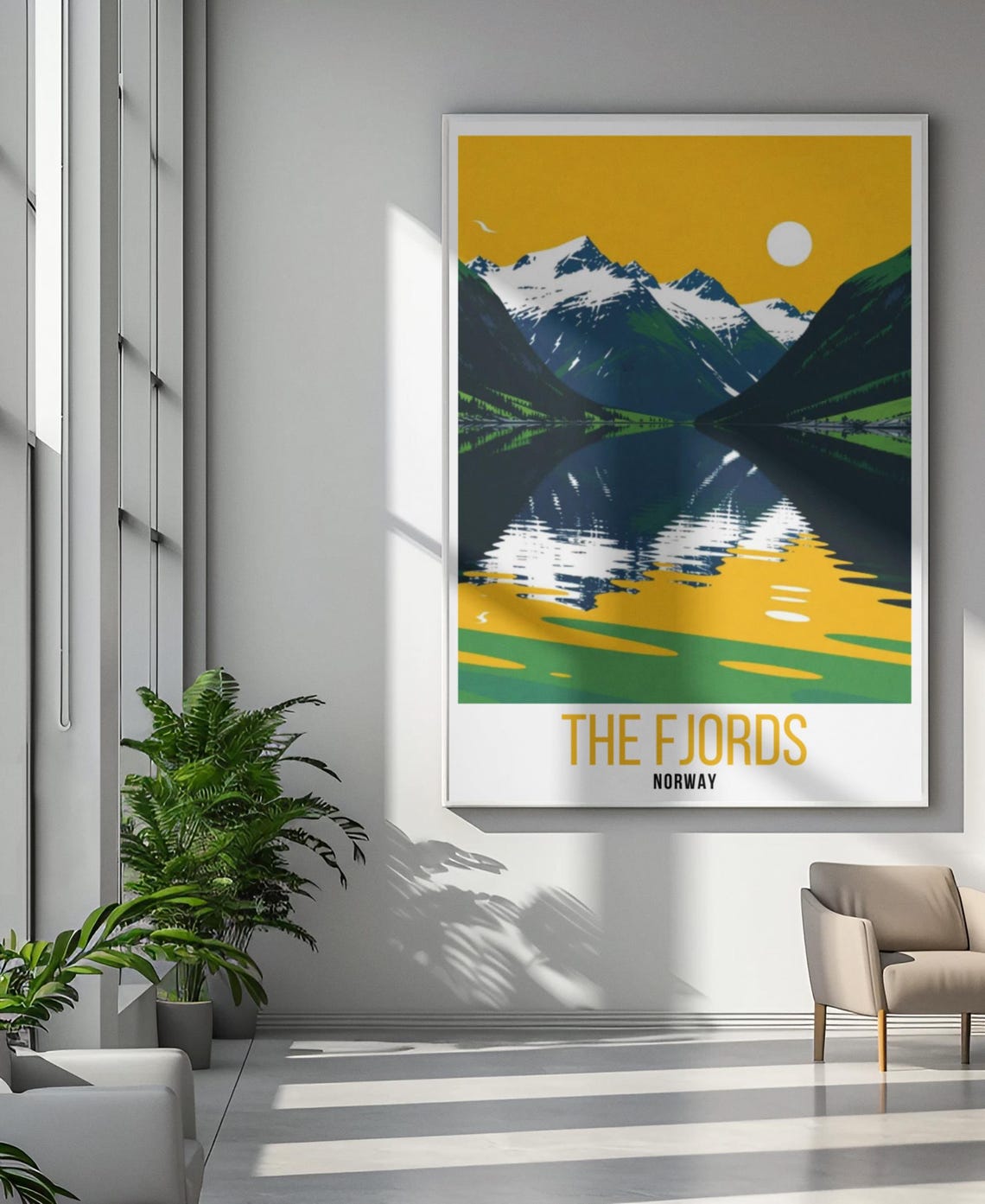 The Fjords Norway Travel Print Scandinavian Nature Poster Fjords Wall Art The Fjords Poster The Fjords Decor Norway Fjords Travel Poster - Image 2
