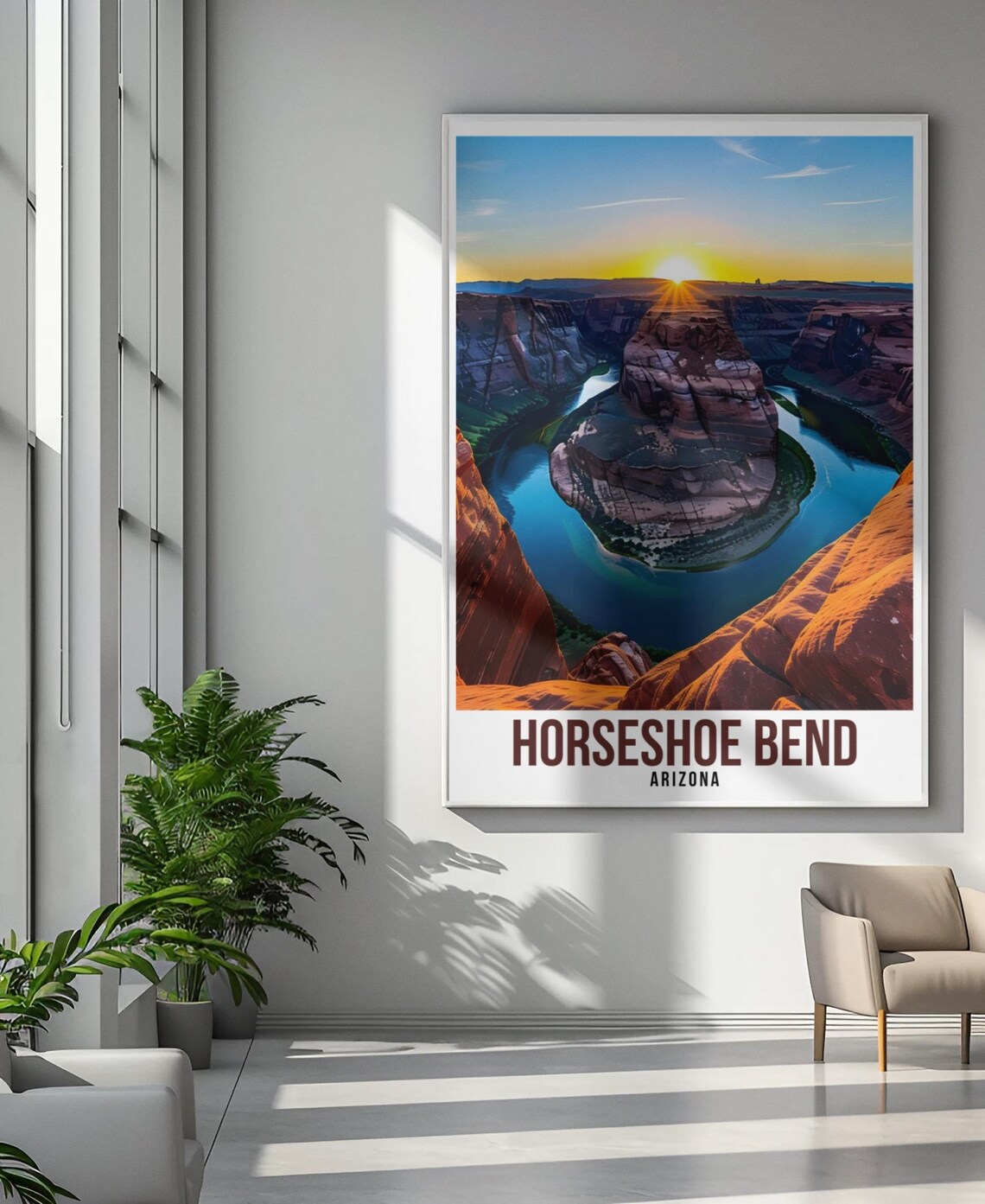 Horseshoe Bend Arizona Travel Print Usa Canyon Poster Colorado River Wall Art Horseshoe Bend Poster Usa Artwork Arizona Travel Poster - Image 2