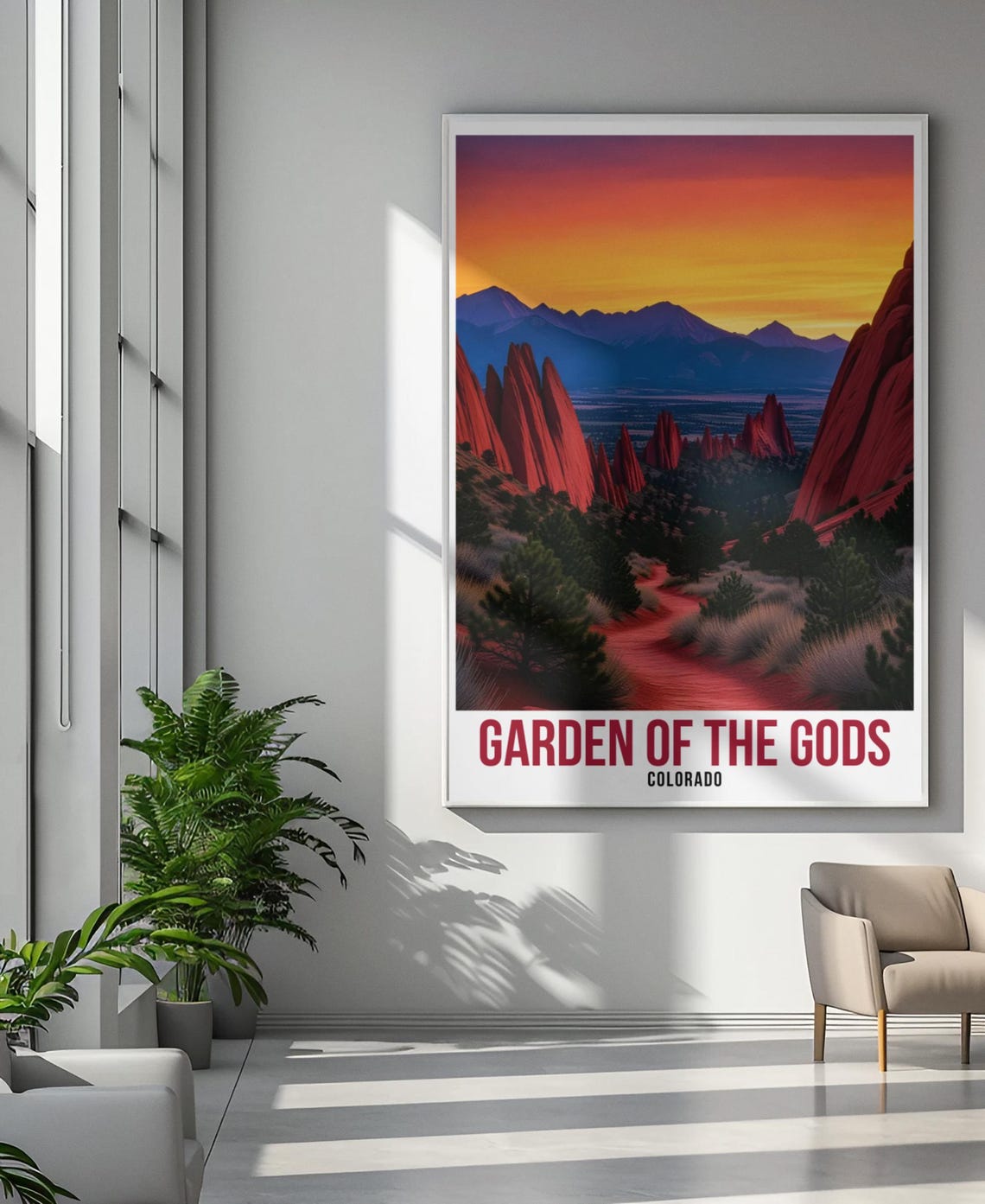 Garden Of The Gods Colorado Travel Print Colorado Poster Colorado Wall Art Garden Of The Gods Poster Garden Of The Gods Travel Print - Image 2