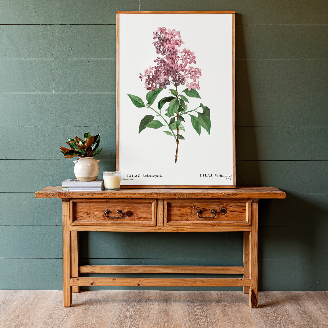 Lilac Flowers Botanical Living Room Wall Art Print - Image 2